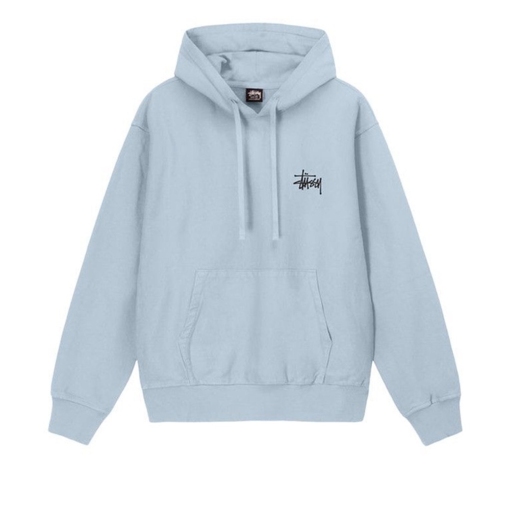 Stussy Light Blue Sweater Hoodie Hooded Sweatshirt sz M